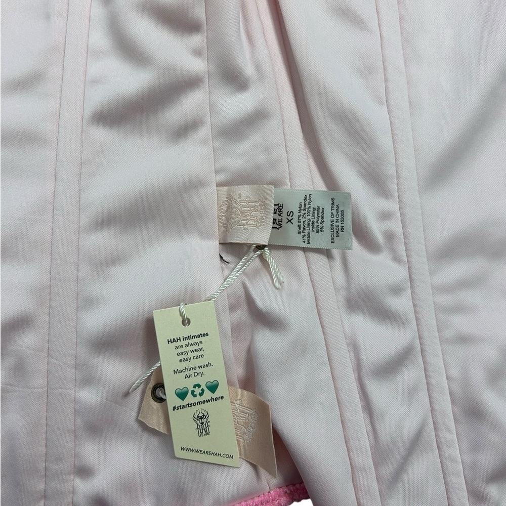 Free People We are HAH Seams Like A Princess Corset in Rose Quartz Sz XS NWT - Picture 8 of 16